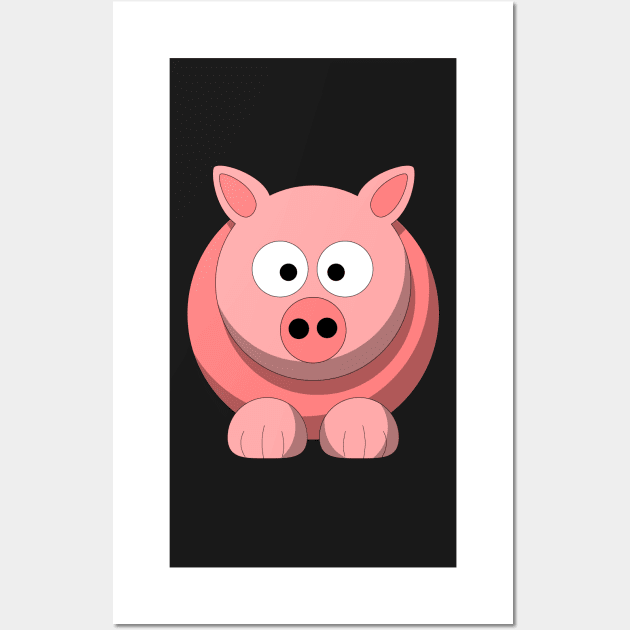 Happy Cute Pig Wall Art by Nirvanibex